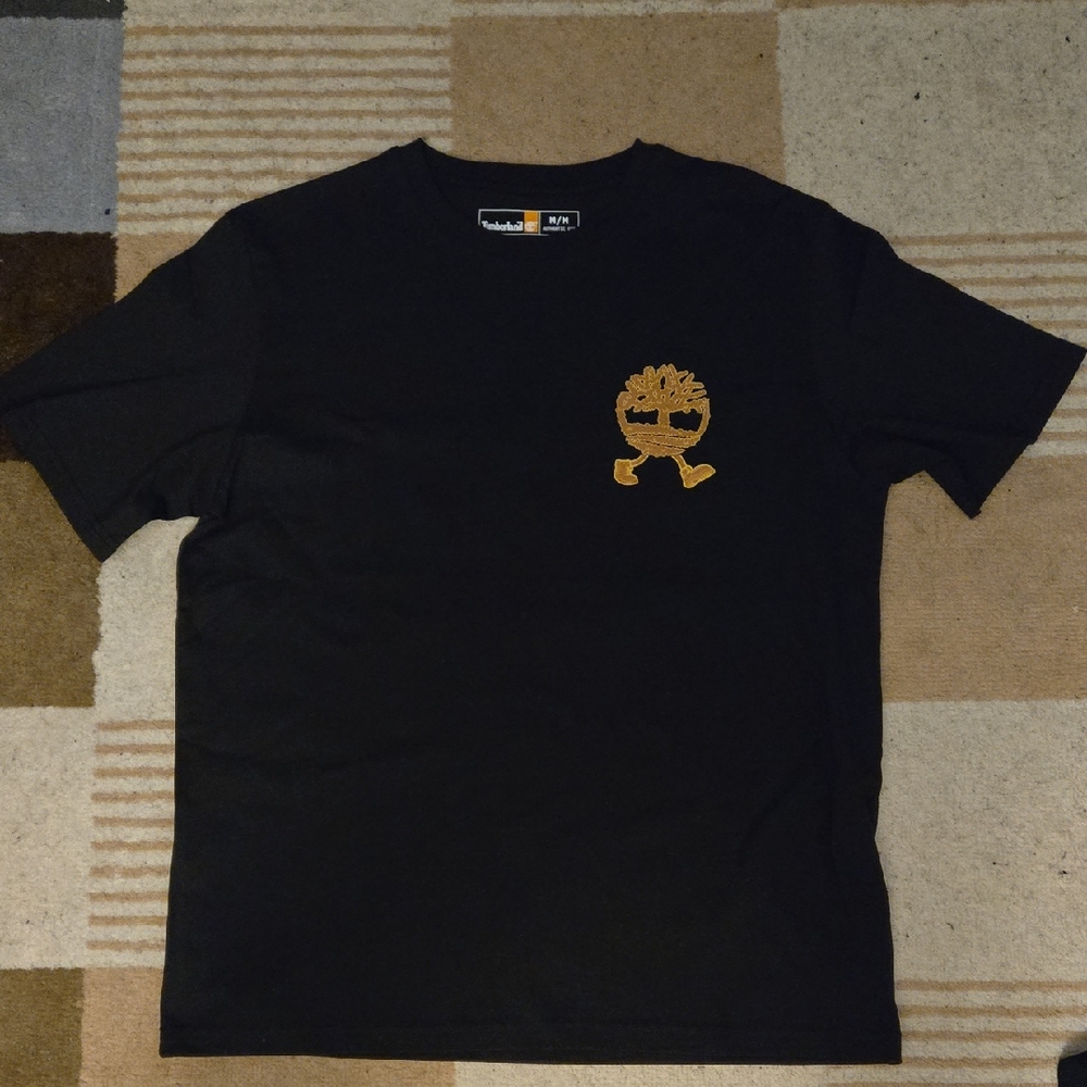 Timberland Black T-Shirt with Orange Logo